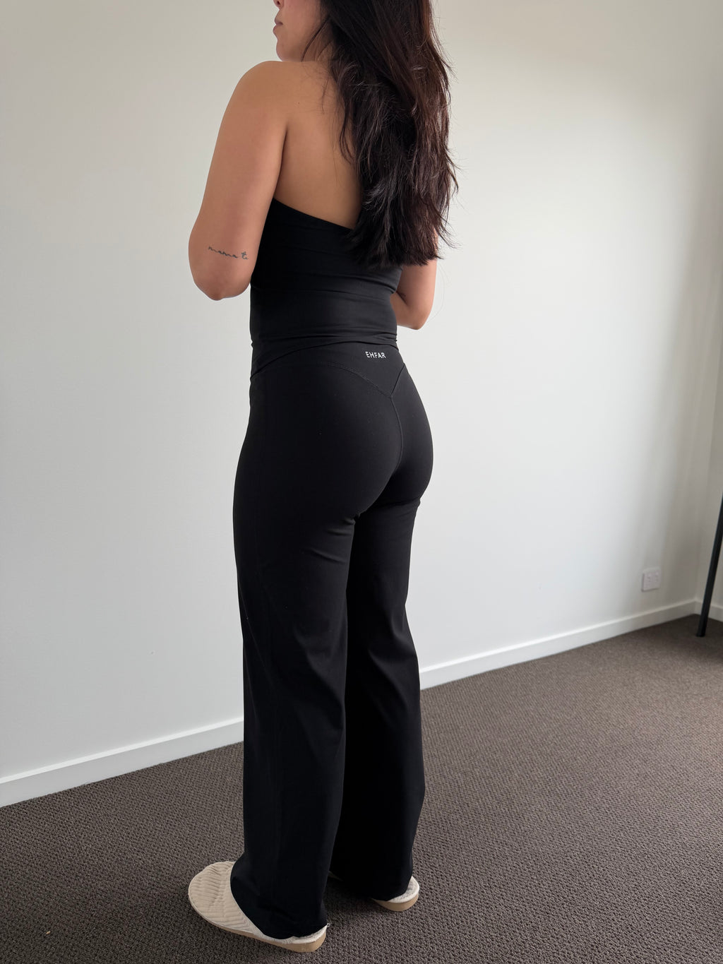Aura Wide Leg Leggings - Noir