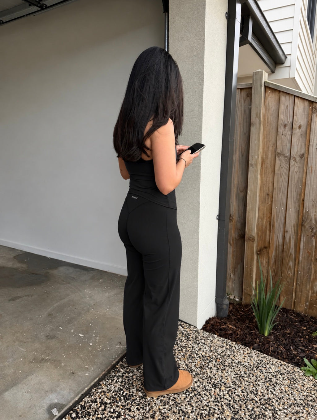 Aura Wide Leg Leggings - Noir