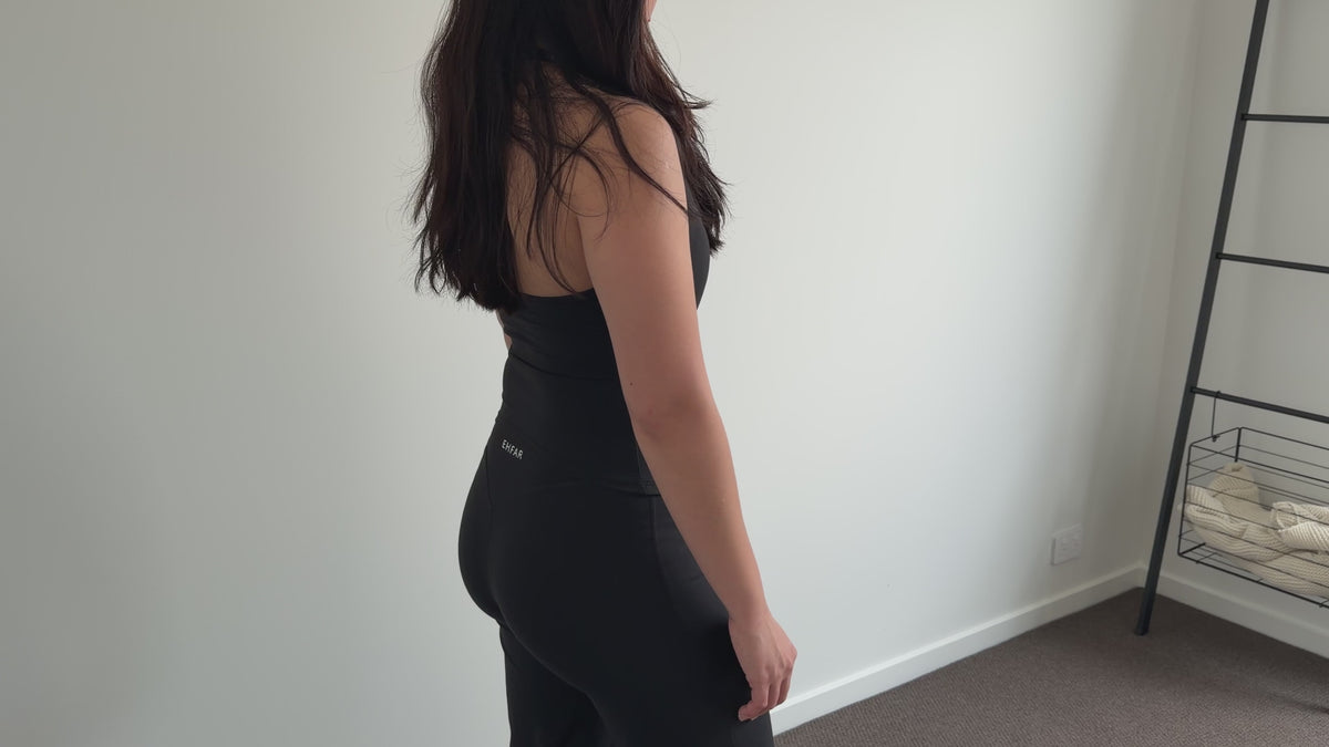 Aura Wide Leg Leggings - Noir